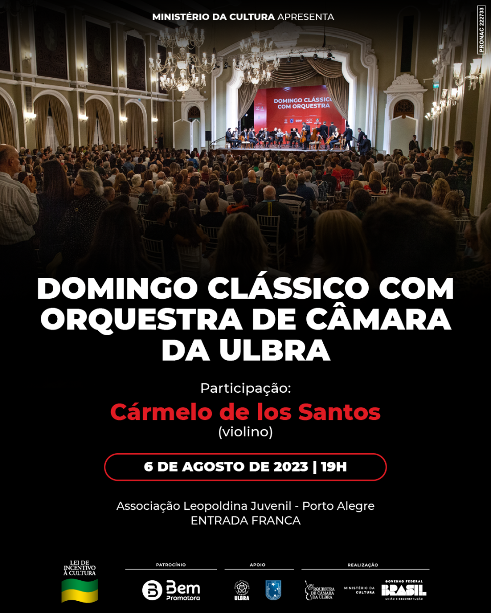 Domingo Clássico é uma parceria do Juvenil com a Orquestra de Câmara da Ulbra